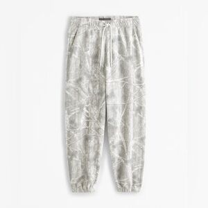 Abercrombie Essential Sweatpants Light Gray Camo Print Women’s Small